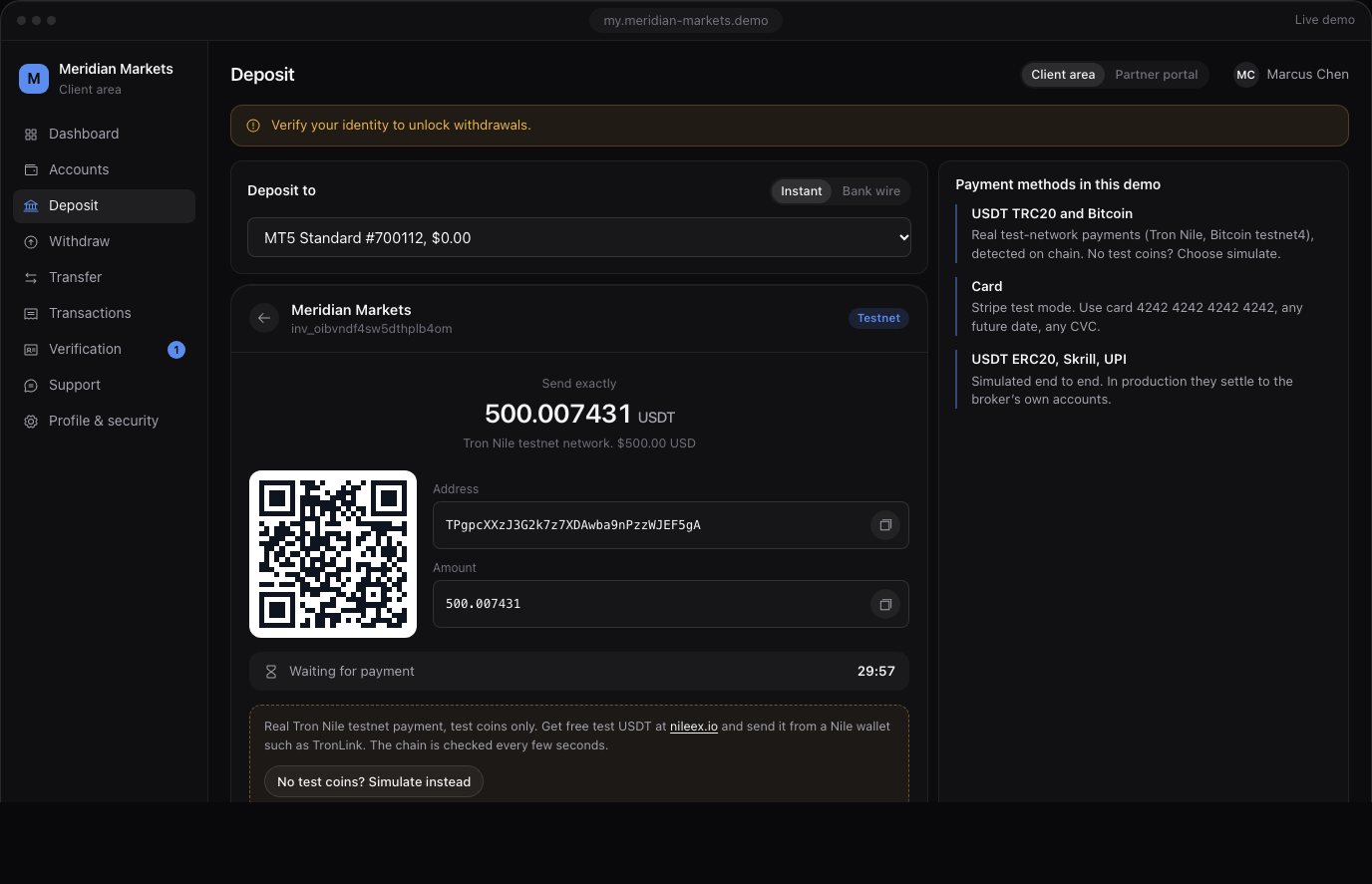 They fund with USDT.
